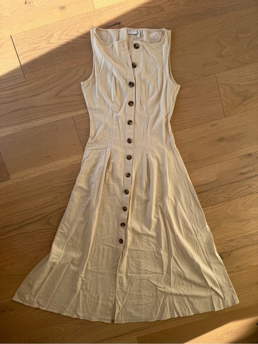 ASOS Design Sleeveless Cream Button-Front Midi Dress - Woman’s Size 4